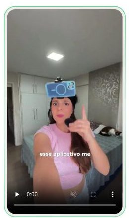 Demonstração oficial da Hub Data: gravação em primeira pessoa com celular preso na faixa de cabeça